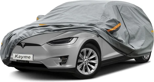 Vista 195 de Kayme Funda de Coche de Servicio Pesado Impermeable para Todo Tipo de Clima, Ajuste Personalizado para Tesla Model S, Cubierta Exterior Completa