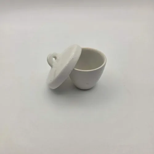 Vista 2 de CHF-10-20 Crisoles de porcelana con tapas, de alta forma, 0.3 fl oz, paquete de 20