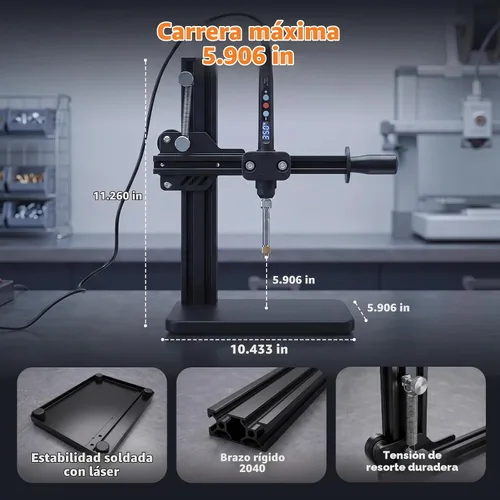 Vista 5 de Máquina de Prensado de Calor Vertical 3DZWMAN, Herramienta de Inserción de Conjunto de Calor, Insertos de Latón para Impresión 3D, Punta