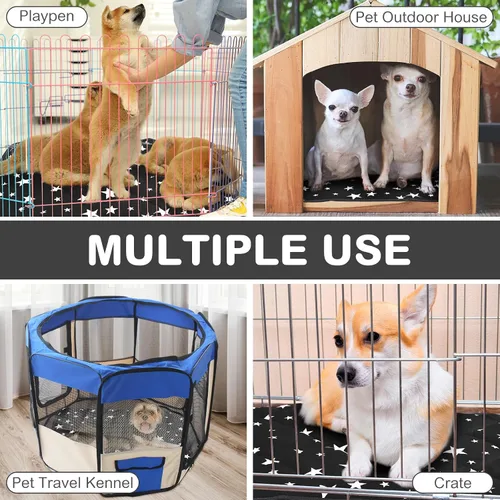 Vista 4 de Cama autocalentable para gatos, tapete autocalentable para perros, patrón de estrella, tapete térmico cálido para mascotas que refleja el calor