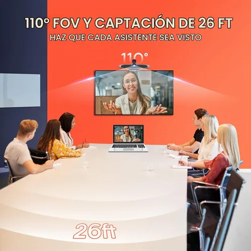 Vista 5 de COOLPO Cámara web 4K para videoconferencia, para transmisión de videoconferencias
