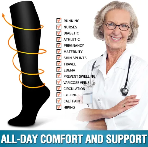 Vista 83 de Bluemaple 6 Pack Copper Compression Socks for Women and Men Circulation-Best Support for Medical, Running,Nursing,Athletic