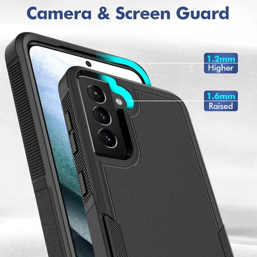 Vista 4 de Funda para Samsung Galaxy S21 Plus: funda protectora de doble capa resistente para teléfono celular a prueba de golpes con protector de pantalla