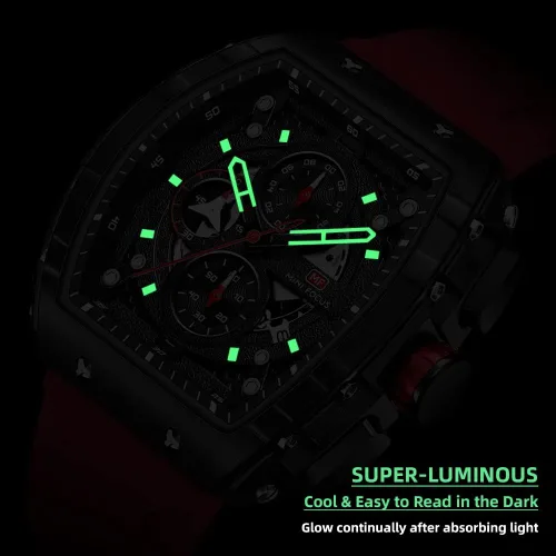 Vista 4 de MF MINI FOCUS - Reloj para hombre, de moda, deportivo, con cronógraforesistente al agualuminosocalendario, correa de silicona, reloj de cuarzo