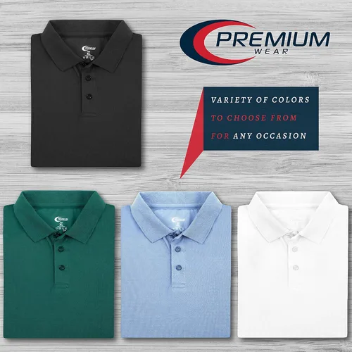 Vista 3 de Premium Wear - Camisetas tipo polo para hombre, con gran absorción de humedad