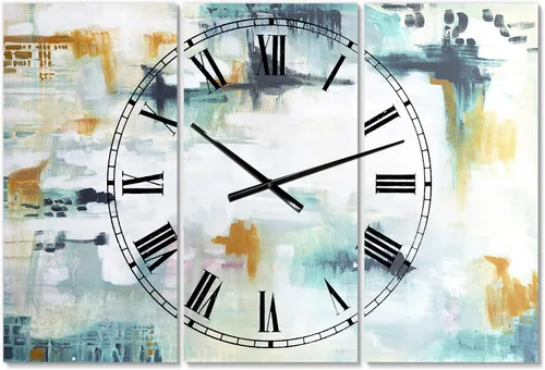 Vista 11 de DesignQ 'Personality' - Reloj de pared grande y moderno de 3 paneles para el hogar, dormitorio, baño, oficina, sala de estar