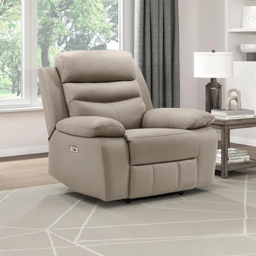 Vista 11 de Lexicon Silla Reclinable para Sala de Estar de Combinación de Cuero, Asientos para Cine en Casa, Sillón Reclinable Pegado a la Pared, Sillón Azul