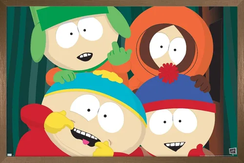 Vista 15 de Trends International South Park - Póster de pared de primer plano, 14.72 x 22.37 pulgadas, versión enmarcada de madera de granero Versión enmarcada