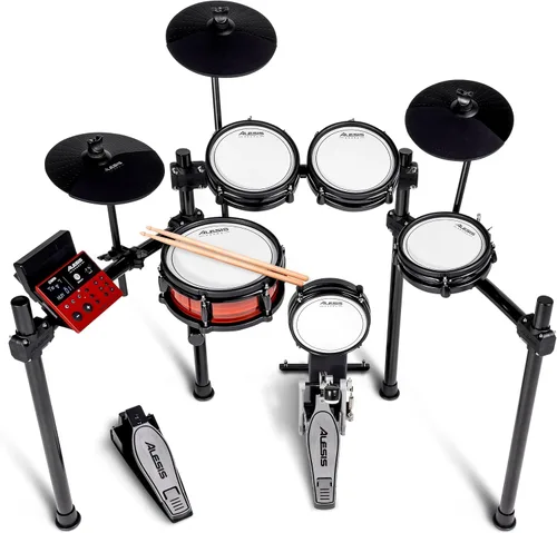 Vista 10 de Alesis Nitro Pro y Strike Amp 8 MK2 - Juego de batería eléctrica con altavoz amplificador de batería de 8 pulgadas de 2000 W, con Bluetooth