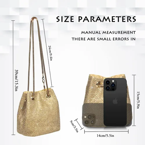 Vista 3 de AOYUNHUI Hand Bags Purses for Women Rhinestone Hobo Bag for Women Clutch Purses for Women for Wedding Reception Prom Reunion