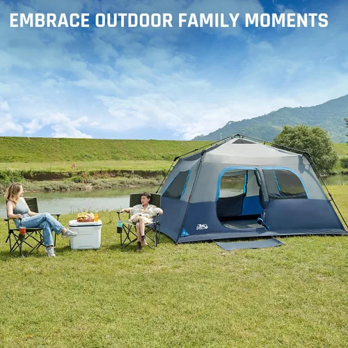 Vista 8 de Tienda de campaña instantánea para 8 personas, fácil instalación de 60 segundos para camping, tienda de campaña emergente, grandes tiendas