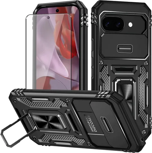 Vista 12 de Funda para Pixel 6a, Google Pixel 6A con protector de pantalla HD, [grado militar de 16 pies probada en caídas], anillo protector a prueba de golpes