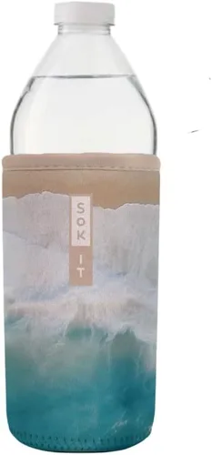 Vista 113 de Sok It BotlSok Funda para botella de agua con cubierta de neopreno aislante (Floral abstracto, se ajusta a CamelBak o Nalgene de 12 onzas)