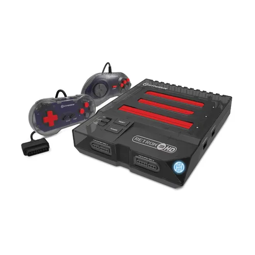 Vista 3 de Hyperkin RetroN 3 HD 3-in-1 Retro Gaming Console for NES, Super Famicom, and Genesis Mega Drive (Space Black) - Sega Genesis
