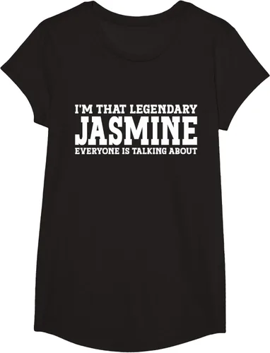 Vista 4 de Jasmine Personal Name - Camiseta divertida de jazmín para mujer y niña, Negro