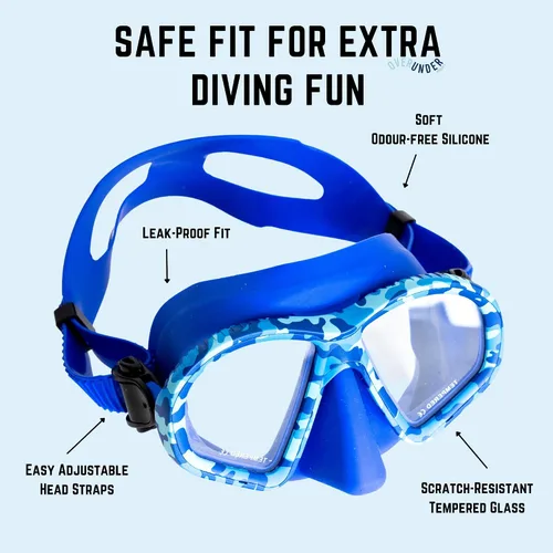 Vista 2 de Gafas para niños con cubierta para la nariz, divertidas, seguras para niños y adultos jóvenes, cómoda máscara de esnórquel para nadar en piscinas