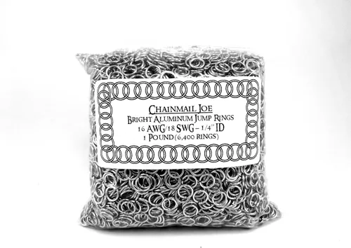 Vista 5 de Anillos de salto de aluminio brillante de 1 libra 14G 1/2" ID (más de 1150 anillos)