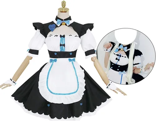 Vista 5 de Disfraz de cosplay de anime, vestido negro, conjunto completo de Halloween