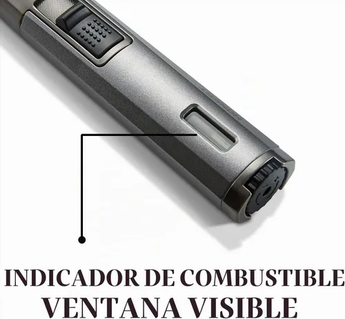 Vista 4 de Zoocura Encendedor de butano recargable, soplete de llama de chorro, resistente al viento, encendedor largo de gas ajustable, encendedor de butano
