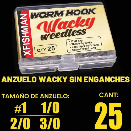 Vista 7 de Anzuelos Wacky Rig sin malas hierbas, anzuelos de pesca para señuelo de gusano de aparejo loco