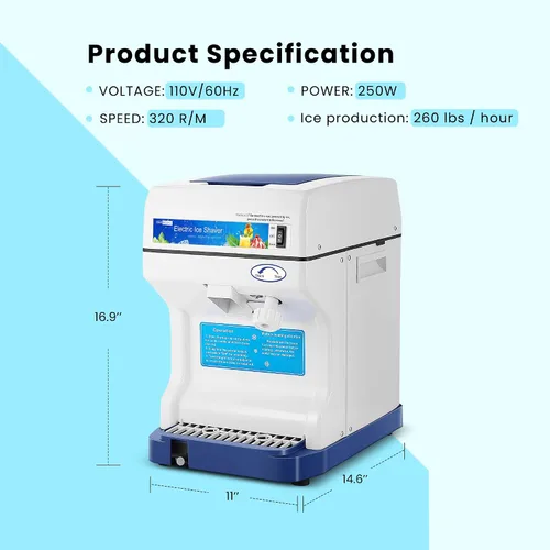 Vista 6 de VIVOHOME Máquina eléctrica 265lbs/hr del fabricante del cono de la nieve de la máquina de afeitar de la trituradora de hielo para el uso doméstico