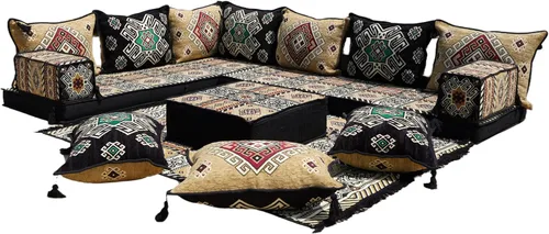 Vista 27 de arabicsofa Sofá de suelo en forma de L de 4 pulgadas de grosor, asiento, almohada de suelo, juego de sofá seccional, muebles de patio, majlis árabe