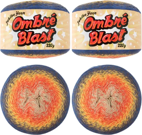 Vista 10 de JubileeYarn - Hilo Ombré Blast (7.76 oz/torta de algodón para bebé, 1 torta)