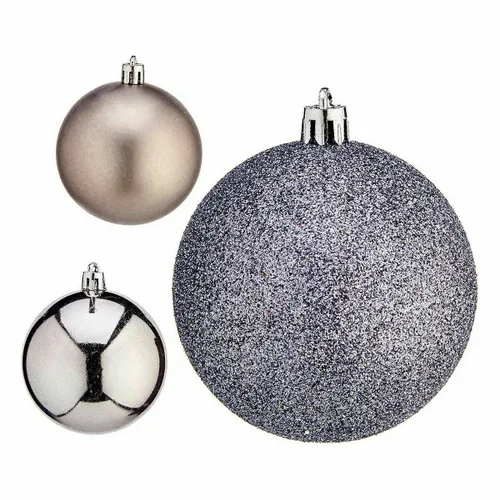 Vista 3 de Set de Bolas de Navidad Krist+ Plateado Plástico Ø 7 cm (12 Unidades)
