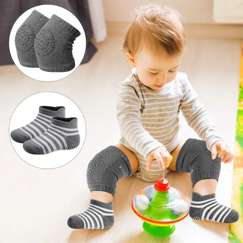 Vista 2 de 12 pares de rodilleras antideslizantes para bebé, para gatear, para bebé