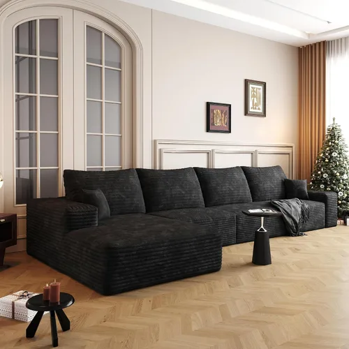 Vista 62 de Sofás seccionales de 105" para sala de estar, sofá cloud con forma de L tapizado, sofás modulares sin estructura rígida, sofá seccional moderno
