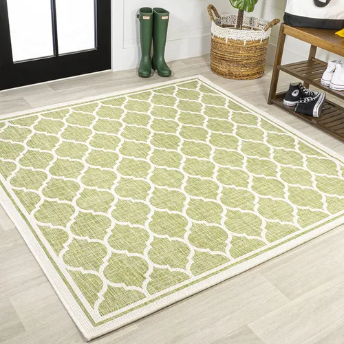 Vista 33 de JONATHAN Y Tapete marroquí con diseño enrejado para interiores y exteriores, 2 x 8 pies, marrón/beige, tejido texturizado de trébol para patio