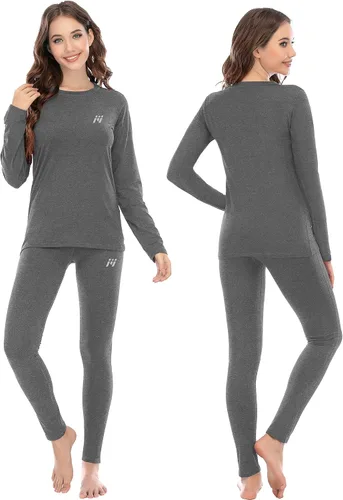 Vista 2 de MEETWEE Ropa interior térmica para mujer, Long Johns Ski para clima frío, capa base, cálida parte superior e inferior de invierno para correr