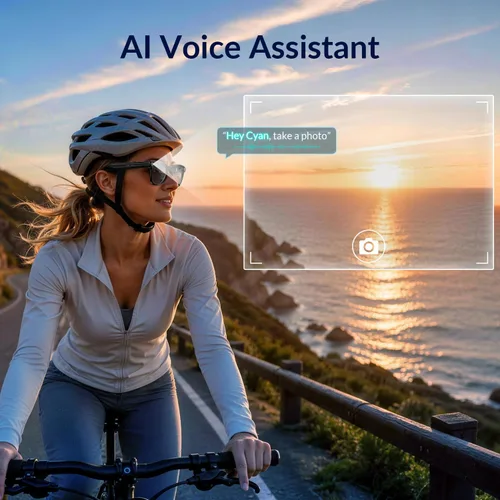 Vista 5 de Lentes inteligentes AI, carga USB-C, fotos 4K y video 1080P