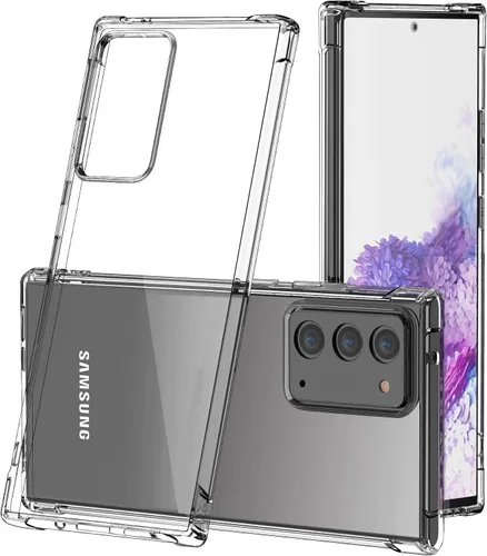 Vista 6 de KIOMY Funda transparente para Samsung Galaxy Note 20, esquinas de bolsa de aire, a prueba de golpes, funda protectora para teléfono, diseño híbrido