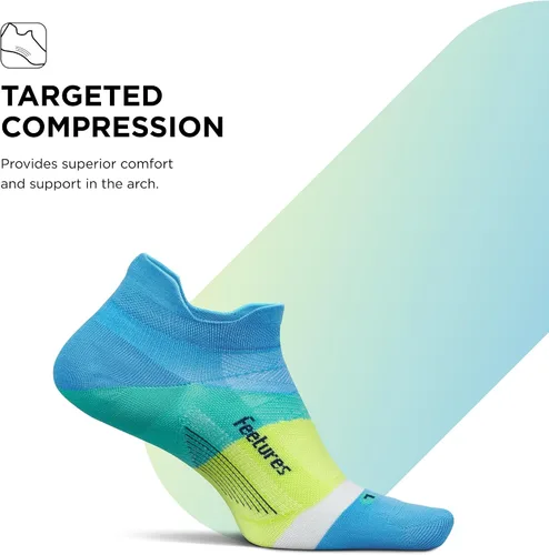 Vista 3 de Feetures Elite - Calcetines tobilleros ultraligeros que no se muestran - Calcetines deportivos con compresión dirigida Azul Ártico (1 par)