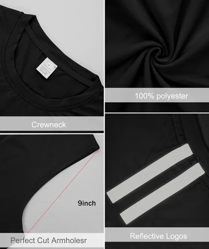 Vista 5 de Paquete de 1 o 3 camisetas sin mangas de gimnasio para hombre, camisetas sin mangas de entrenamiento, camisetas atléticas para entrenamiento