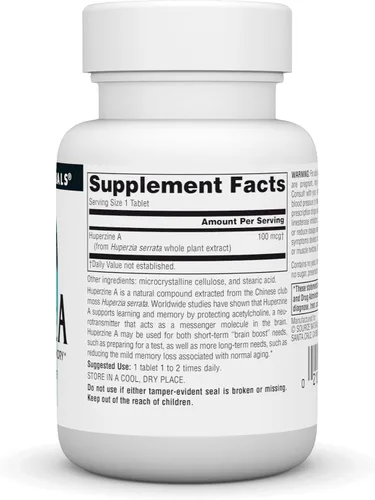 Vista 2 de Source Naturals Huperzina A - 100 mcg para el aprendizaje y la memoria - 60 Tabletas