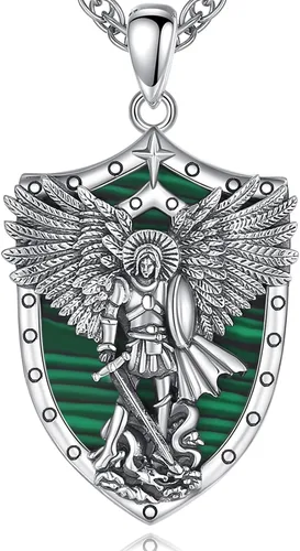 Vista 14 de Vito Collares de Santos de Plata de Ley 925 para Mujeres y Hombres, Colgante de San Miguel/Crucifijo/Caravaca/San Judas/Virgen María, Medalla