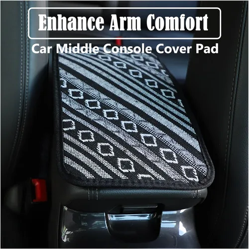 Vista 6 de Funda para consola central de automóvil, funda protectora universal para reposabrazos, estilo étnico, accesorios interiores para decoración