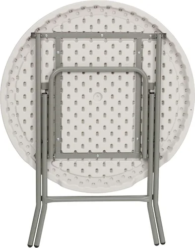 Vista 7 de Flash Furniture Kathryn - Mesa plegable redonda de plástico blanco granito de 2.63 pies
