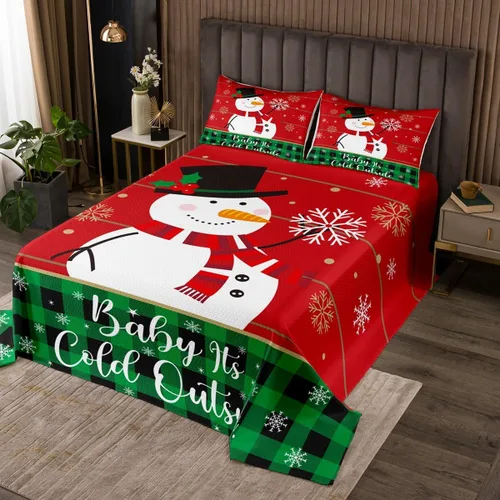 Vista 20 de Manfei Juego de colcha de Navidad para niños, tamaño individual, diseño de pinos de dibujos animados, decoración de habitación de niños y adultos