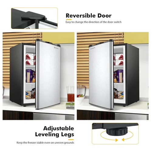 Vista 8 de Congelador vertical compacto, congelador de control mecánico con termostato ajustable de 7 grados, congeladores verticales EP23796