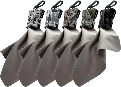 Vista 7 de SPUDZ Paquete variado clásico Tres toallas de microfibra de 10 x 10 pulgadas con bolsas de neopreno Paños de limpieza de microfibra premium
