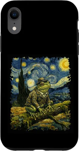 Vista 25 de Vintage Frog Van Gogh Style Starry Night Graphic Case for iPhone 17