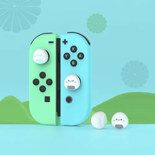 Vista 5 de PlayVital Onigiri - Tapas de joystick para Nintendo Switch, tapas de palanca de pulgar para Switch Lite, cubierta analógica para Switch OLED Joycon
