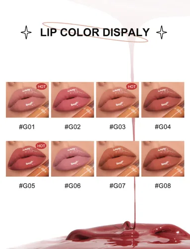 Vista 3 de INTO YOU Brillo de labios, mancha de labios de larga duración, tinte de labios, brillo voluminizador de labios, brillo labial con purpurina, lápiz