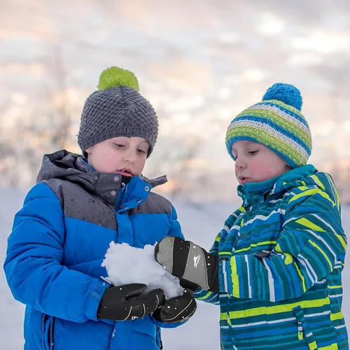 Vista 6 de Achiou Guantes de esquí para niños, guantes de nieve impermeables de invierno para niños, guantes de snowboard cálidos para pantalla táctil