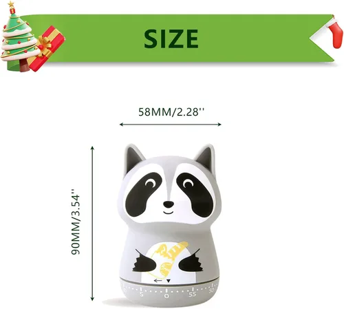 Vista 3 de kingsea Temporizador mecánico de cocina de animales lindos para niños, temporizador de cuerda de 60 minutos para cocinar, leer, estudio, decoración