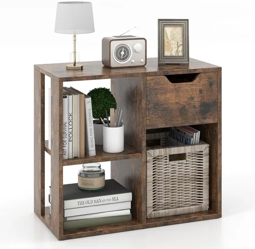 Vista 15 de LOKO 3-Cube Bookshelf with Drawer Set of 2, 2-Tier Open Shelf Bookcase, Freestanding Display Shelf, Modern Home Storage Organizer, Shelving Unit for