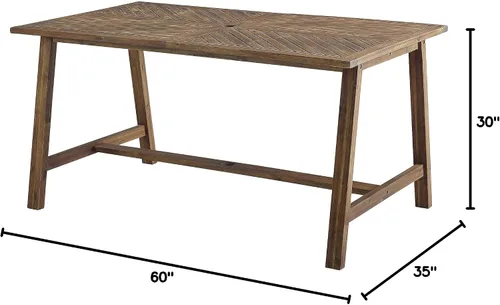 Vista 6 de Walker Edison Furniture Company - Mesa auxiliar rectangular para terraza al aire libre, madera de Chevron para todo tipo de clima